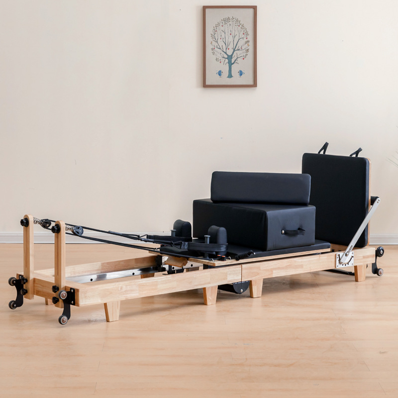 Cama principal de Pilates, roble plegable, equipo de entrenamiento de estudio de yoga para el hogar, cubo de escalera, silla de pedal estable, equipo de fitness