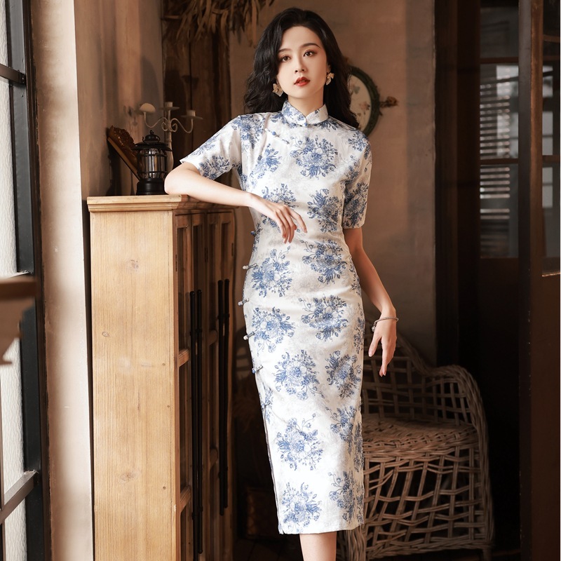 blue china pattern dress China Poblana Gala Outfit main image 1