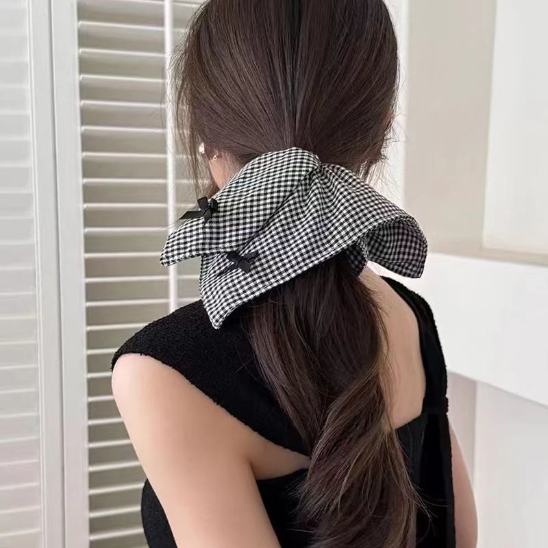 韓国子供の花柄スクエアスカーフヘアバンド少女ポニーテールヘアアクセサリーベビーヘアゴムバンド女の子ヘッドバンド|undefined