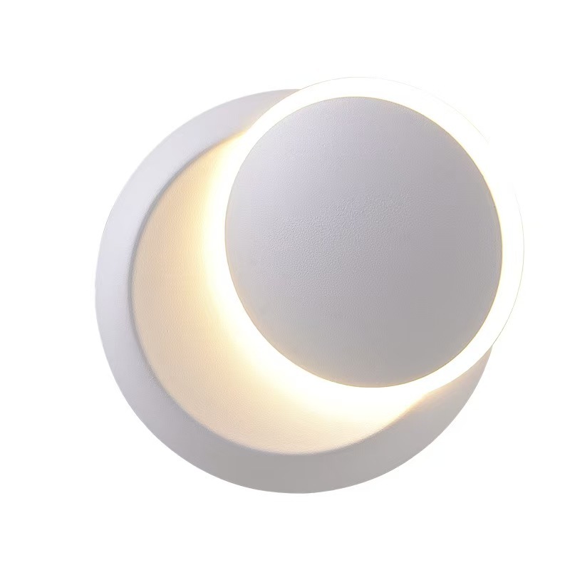 Nórdico minimalista dormitorio cabezal de cama lámpara de pared led sala de estar creativa comedor pasillo redondo giratorio lámpara de pared dormitorio