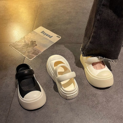 EVAアウターサンダル、帆布裏地、エアバッグトゥ、女性用ハーフスリッパ、ファッショナブルでカジュアル、厚底、屋外でも履けます。