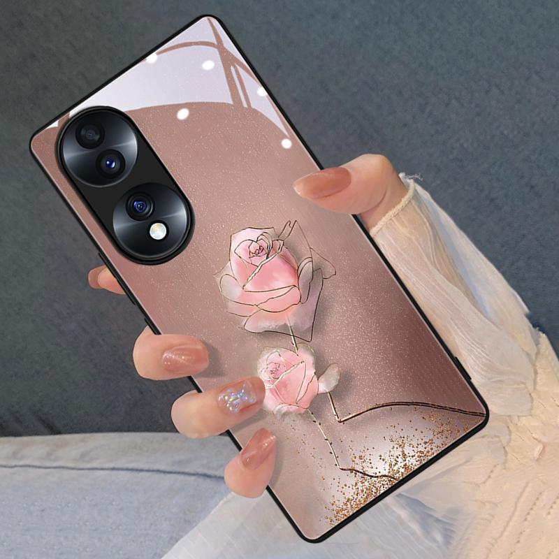 Suitable for Huawei Mate70 Phone Case Mate60 Glass P8070 Eternal Rose Nova14 Women's Model Glory 200