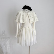 2025实拍秋季新款女式休闲气质收腰小香风斗篷连衣裙两件套装