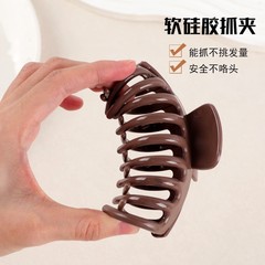 跨境硅胶鲨鱼夹发卡柔软防撞保护后脑夹头发防摔耐用夹子抓夹现货