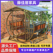 户外荡秋千四人铝合金网红吊椅庭院阳台花园家用休闲摇椅别墅摇椅