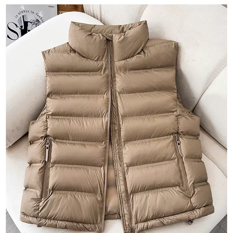 短款羽绒棉服马甲女轻薄韩版新款百搭立领坎肩保暖马夹背心外套