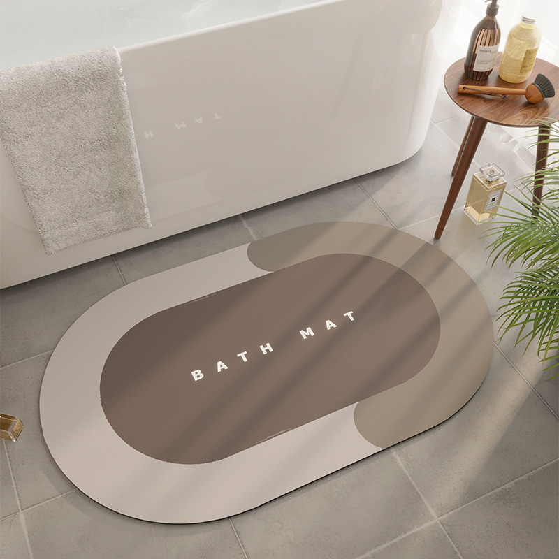 現代のシンプルな新型珪藻泥マット浴室トイレ吸水滑り止めマット汚れ耐磨耗ドアマット代発|undefined