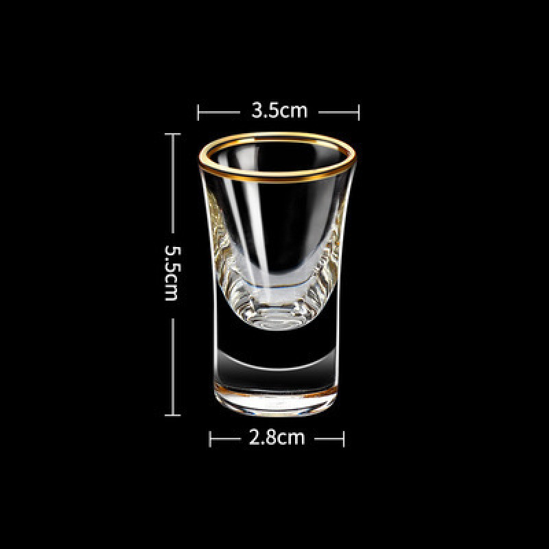 Taza de vino china casera de vidrio de cristal copas de copas de oro copas de whisky