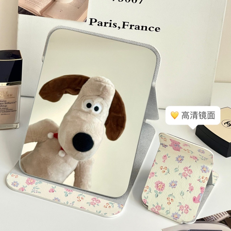 Espejo plegable lindo oso de alto valor facial portátil dormitorio de estudiantes de escritorio de escritorio para el hogar espejo de vestir
