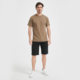 250g Japanese Heavy High-end Loose Cotton Short-sleeved T-shirt Men's and Women's Round Neck Shoulder Solid Color Cotton Impermeable Clothes