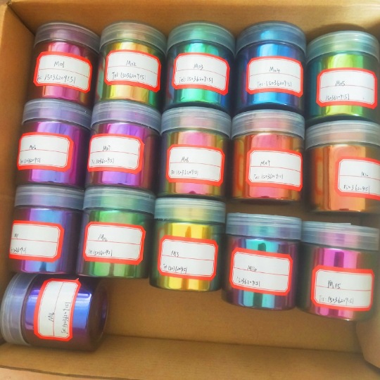 批发800目超细金属服装鞋材油墨用镜面效果超强光学变色龙粉 1g