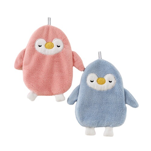 Coral velvet hand towel hanging kitchen bathroom absorbent towel cartoon hand towel animal hand towel
