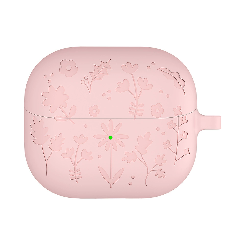 Защитный силиконовый чехол (Samsung) buds3/3rpo/3FE, милый цветочный мягкий корпус, с замком/без замка