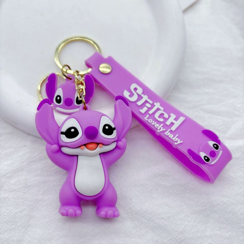 クロスボーダーのかわいいスティッチキーホルダー、シリコン製人形、リロ＆スティッチキーチェーン、ネットで話題の小物卸売|undefined