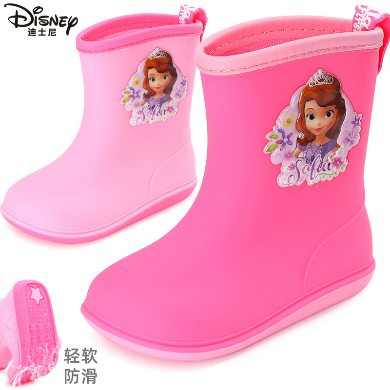 София Принцесса София Детские дождевые сапоги для девочек Нескользящие маленькие дети детский сад мультфильм короткая вода