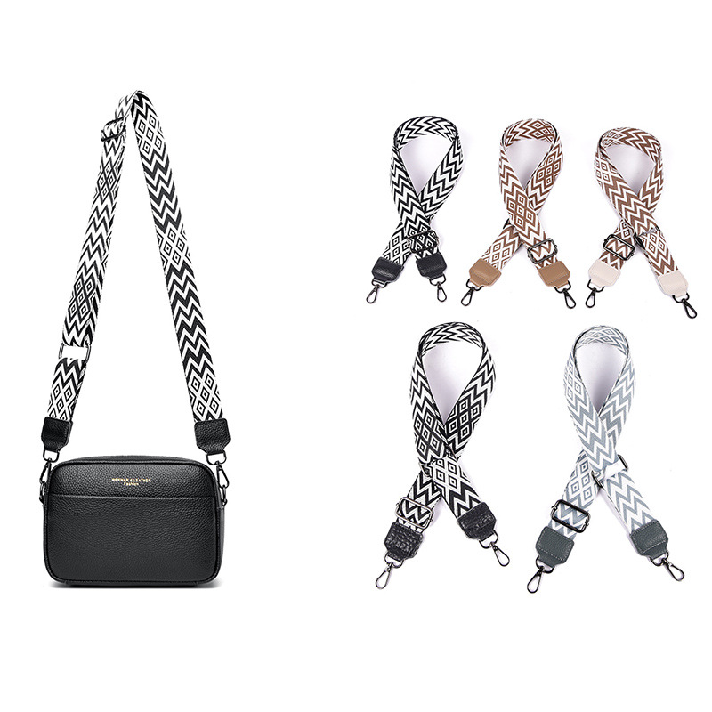Customized Cross-border Shoulder Strap 38mm New Ethnic Style Strap Adjustable Bag Single Shoulder Strap Colorful Women's Oblique Shoulder Strap