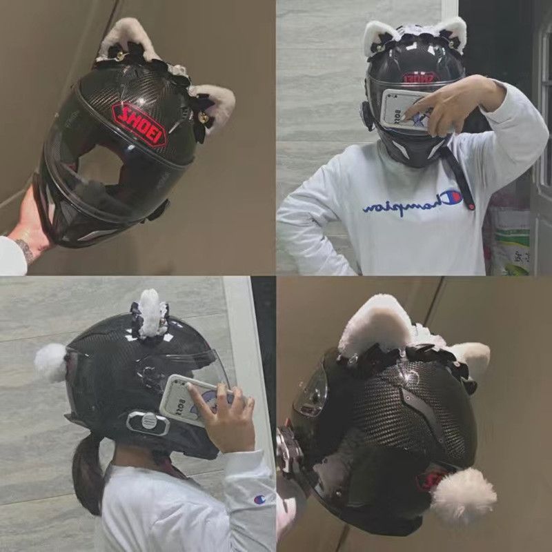 Motorcycle Decoration Cat Ears Helmet Detachable