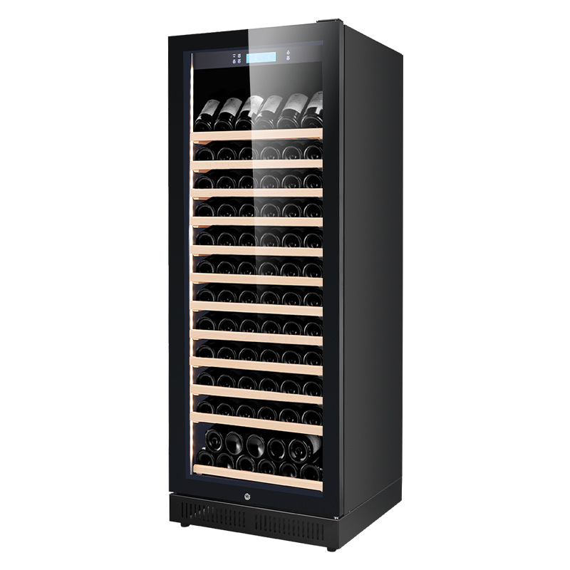 Refrigerador de exhibición de vino tinto PJE-120 de temperatura constante, de una sola puerta, para exhibición comercial.