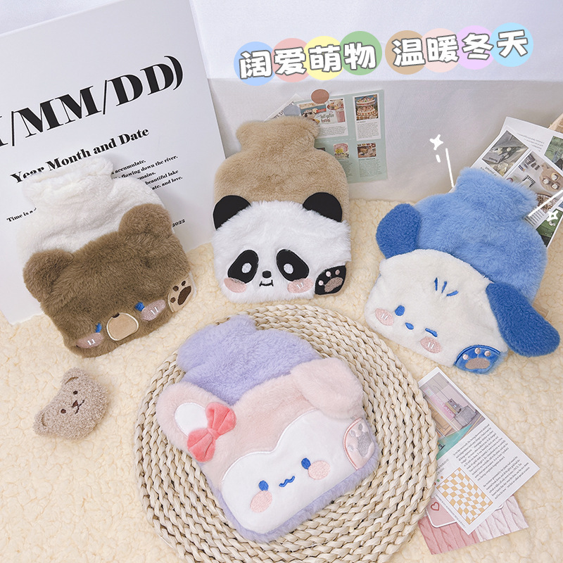 夢禾アニメ動物充水湯たんぽ厚いpvc内胆学生秋冬かわいい保温湯たんぽ卸売り|undefined