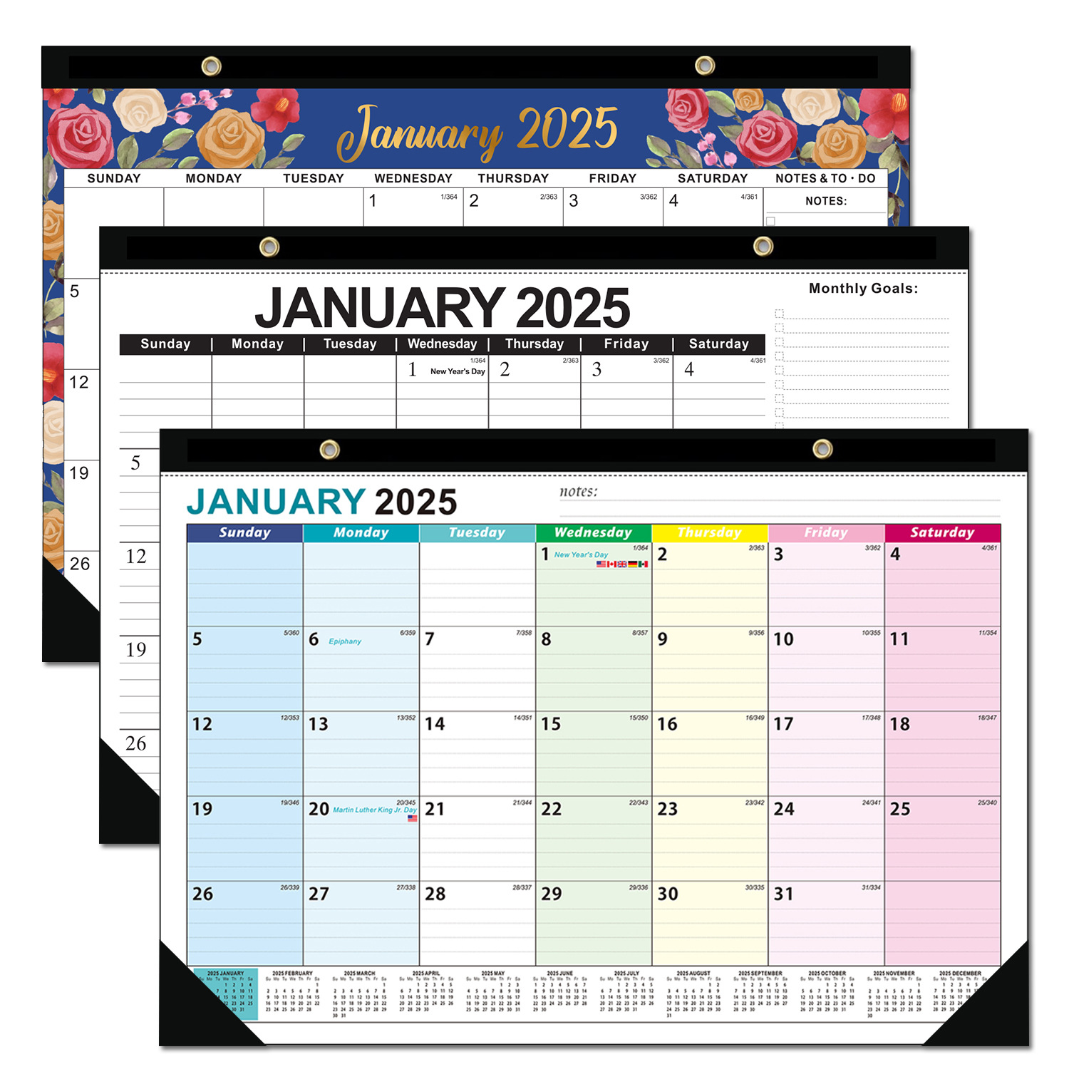 Factory Hot Selling Amazon 2024-2025 18-Month English Wall Calendar Desk Calendar