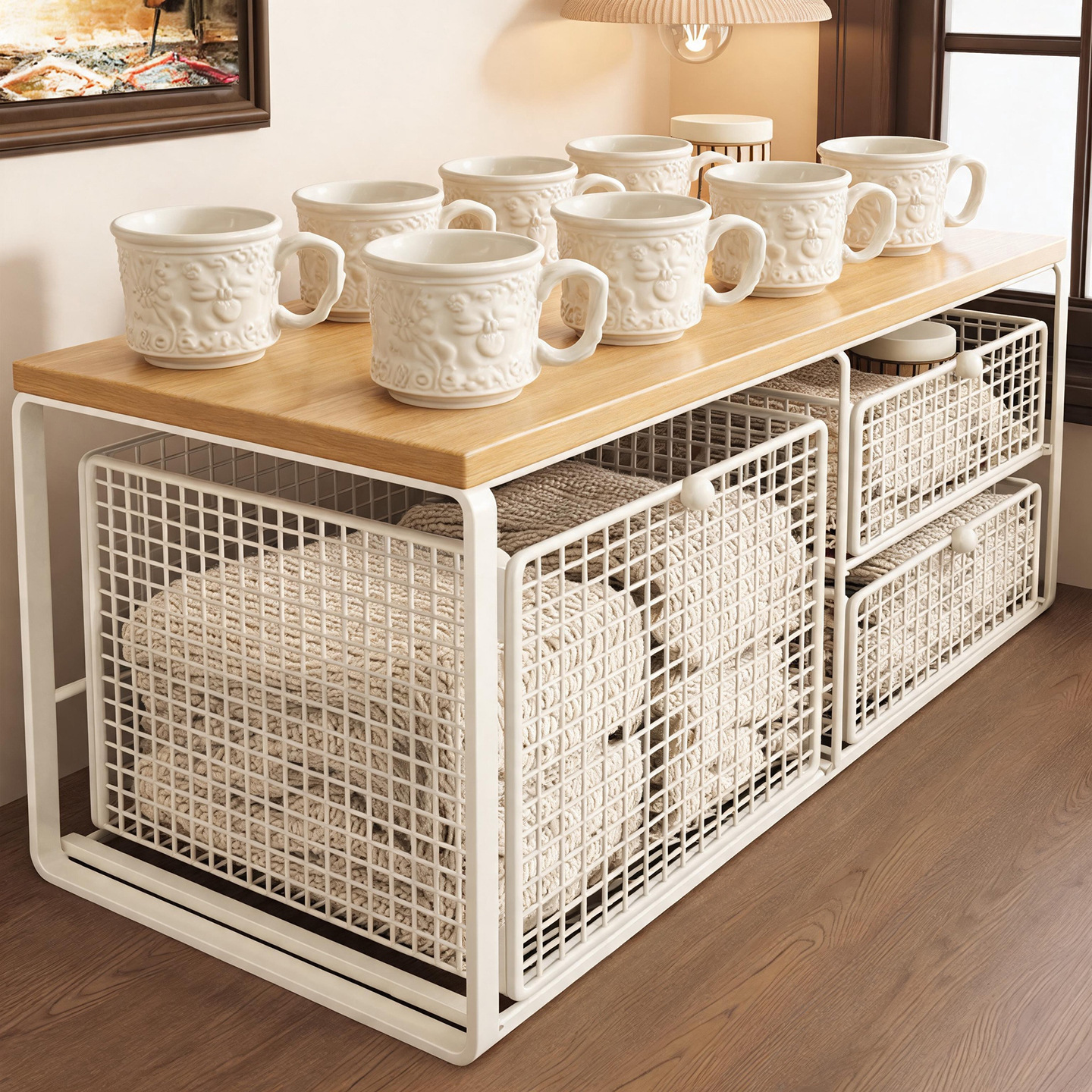 Organizador de Tazas y Té de Mesa para Oficina y Sala de Té