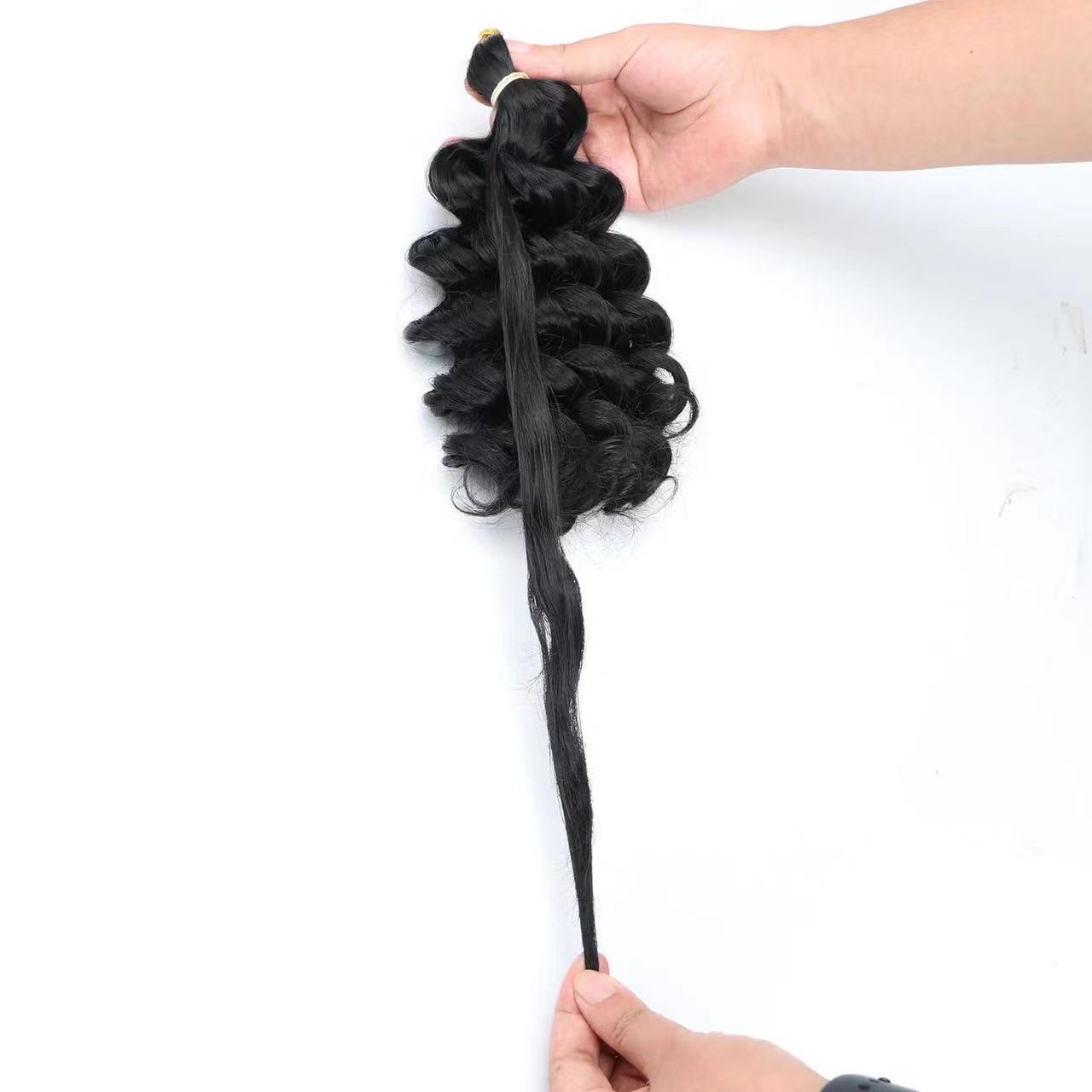 Peluca rizada corta de fibra química transfronteriza Ocean Wave Ocean Wave Big Wave African Rizos Sucios Trenzas Spot