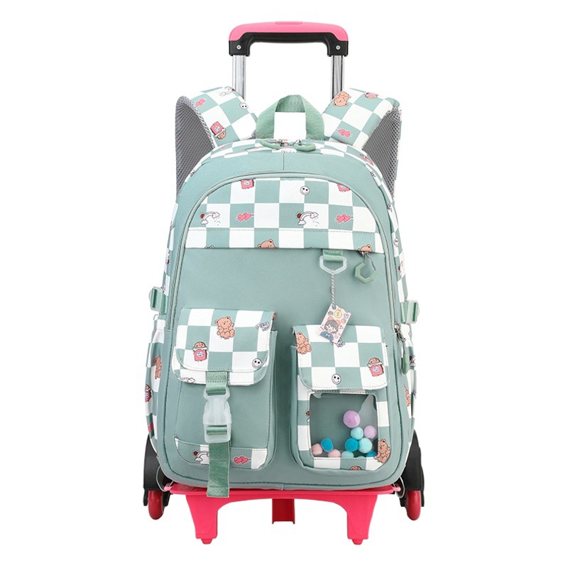 2023 peces naturales al por mayor niñas de la escuela primaria de Grado 3 a grado 6 impermeable de gran capacidad de reducción de carga carro mochila