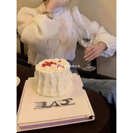 2024早春韩系飘带蕾丝亮片拼接设计感宽松显瘦气质打底上衣图片色