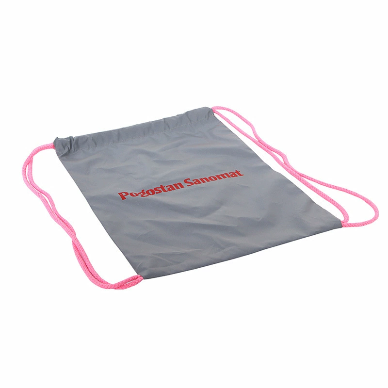 BSCI заводская обновляемая и биоразлагаемая сумка на шнурке с принтом, светоотражающая сумка для покупок, светоотражающие карманные брюки с клапаном на шнурке