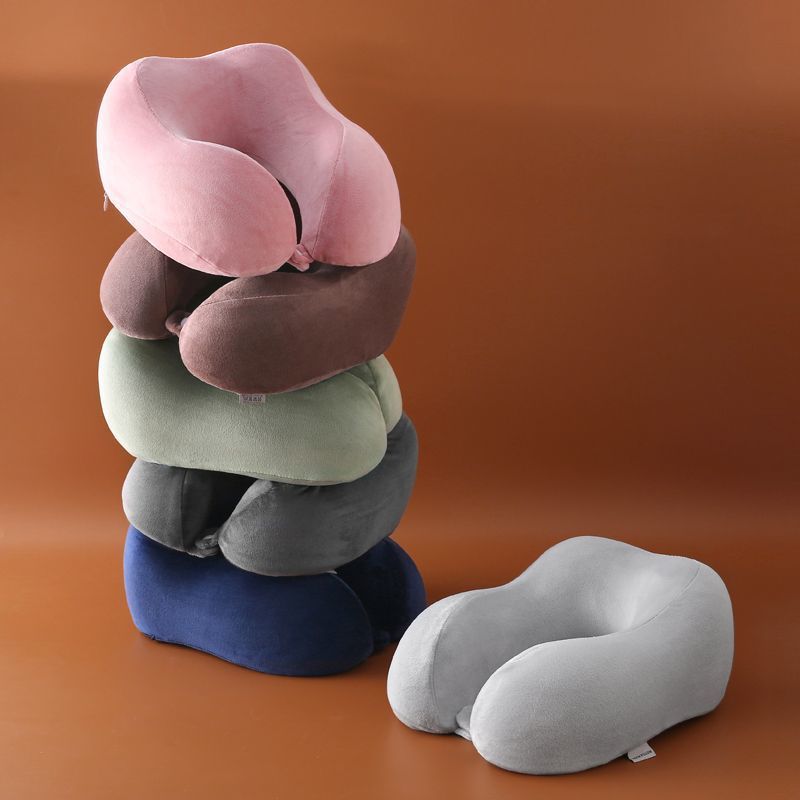 Memory Foam Neck Pillow For Travel Support Washable Cervical Support_voghion.com