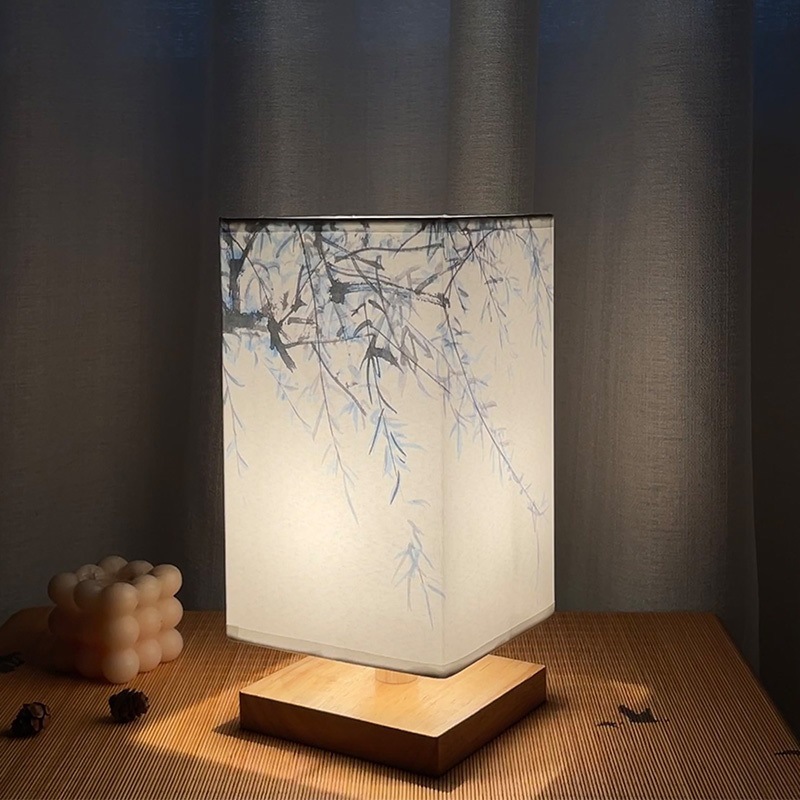 New Chinese Style Antique Table Lamp Tea Room Zen Night Light Simple Chinese Style Retro Bedroom Study Bedside Lamp