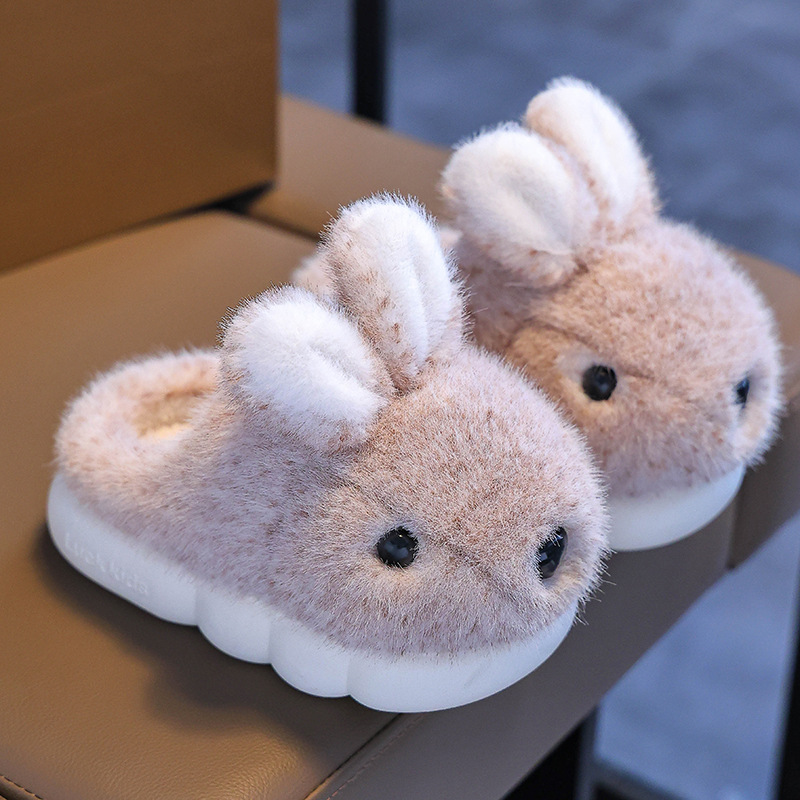 Zapatillas de algodón para niños 2024 invierno nueva niña encantadora casa antideslizante chicas zapatillas de lana de otoño y invierno