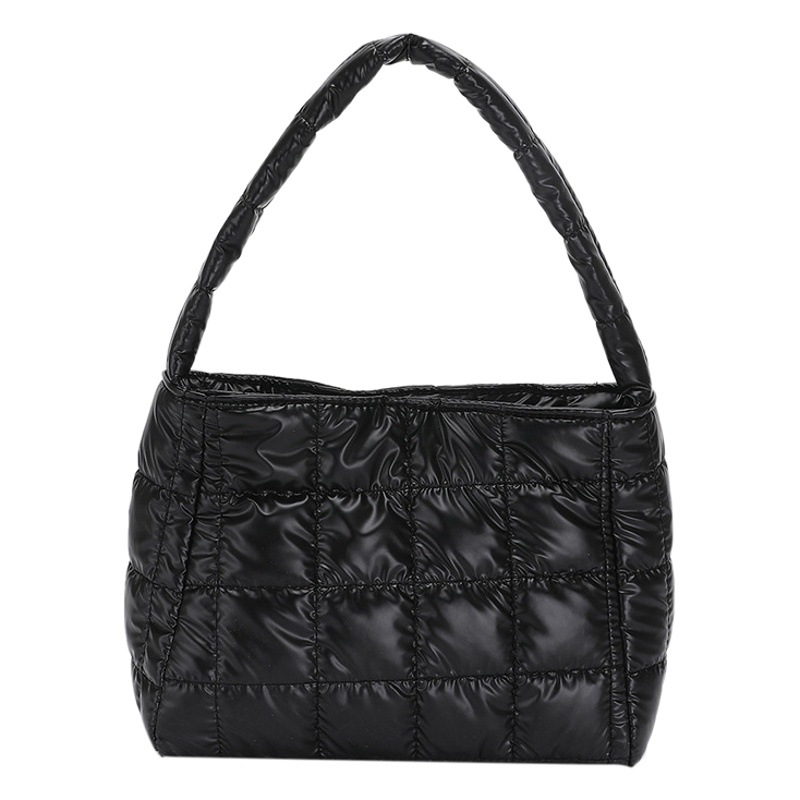 2022 invierno nuevo bolso de mujer de algodón acolchado bolsa de mujer portátil de gran capacidad bolsa de hombro de hilo bordado a cuadros bolsa de estilo occidental pequeña bolsa cuadrada