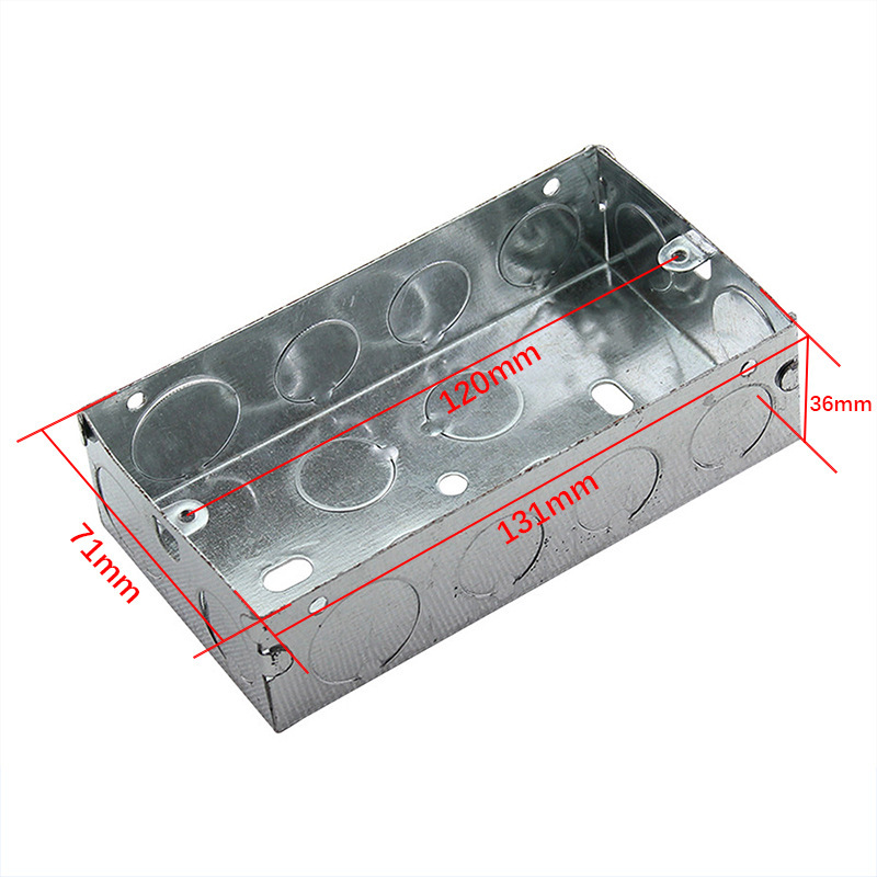 Caja de conexiones de chapa galvanizada tipo 86 Caja de conexiones de cables Caja de conexiones de cables Estándar británico Caja oculta Línea de estampado 146 Accesorios para cajas de acero inoxidable