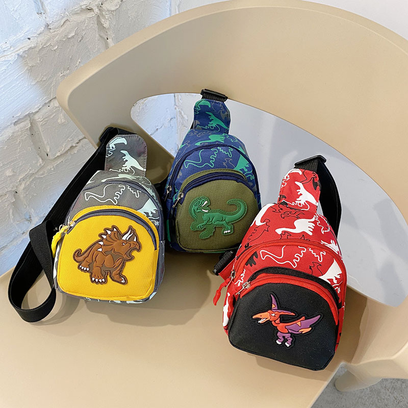 New Children's Bag Fashionable Cartoon Bag for Boys and Girls Baby's Coin Purse Children's Chest Bag Dinosaur Crossbody Small Bag