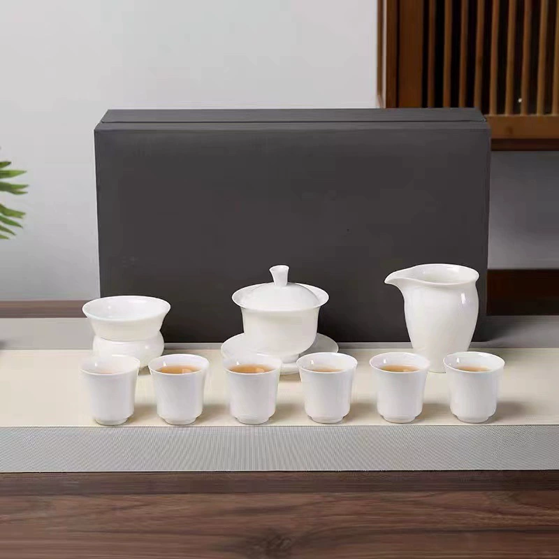 Ceramic tea set for home use, tea cup, gift box in gift box, simple and elegant design