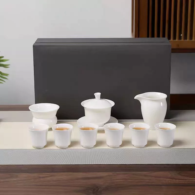 Ceramic tea set for home use, tea cup, gift box in gift box, simple and elegant design