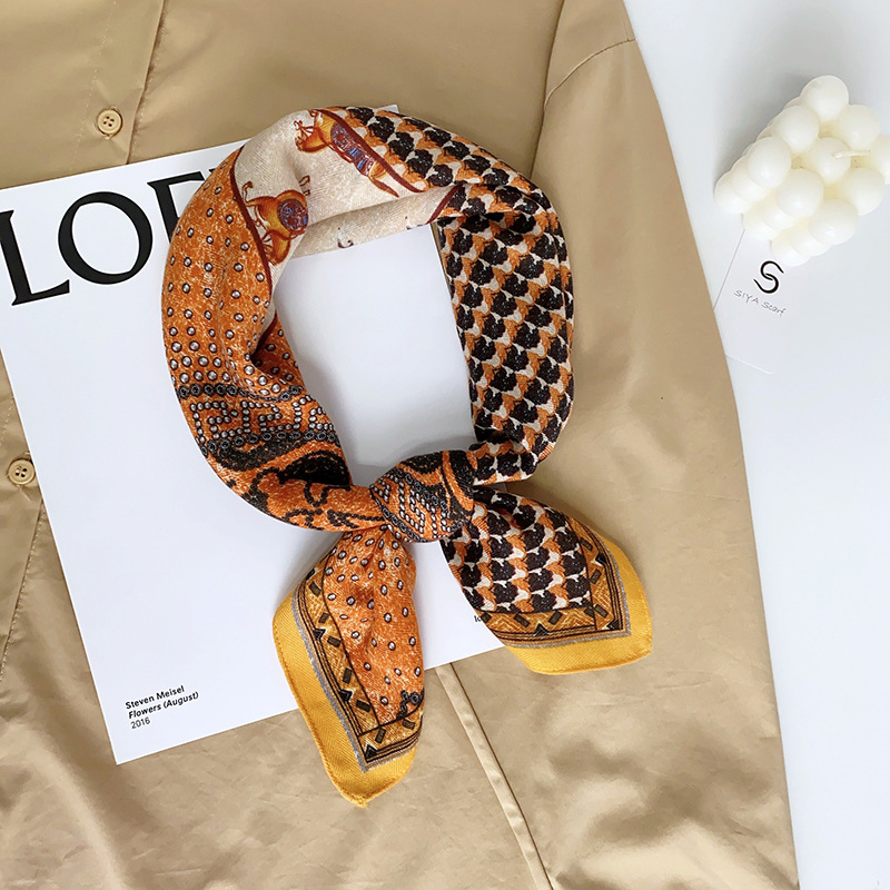 Alto sentido 68 toallas de estilo coreano damas de moda profesional retró nicho bufandas de impresión de división toallas cuadradas