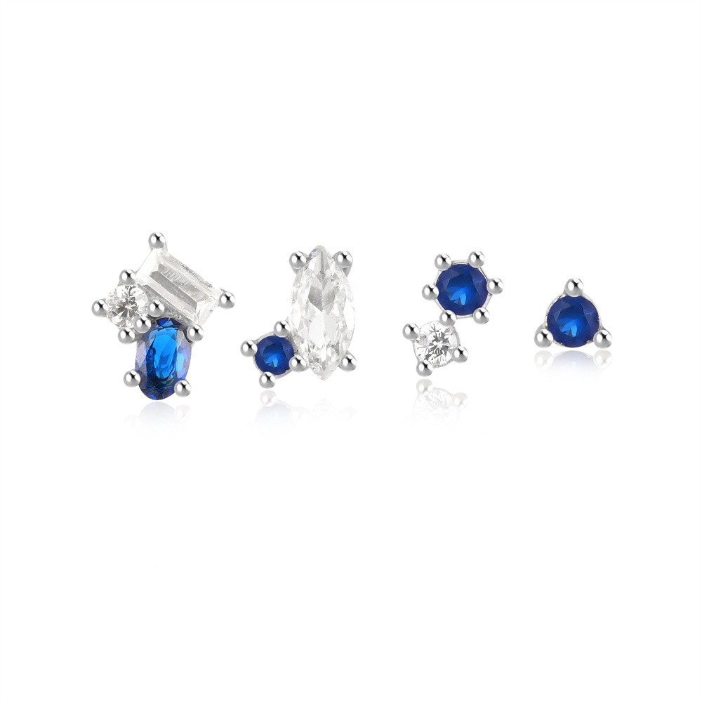 1g Weight 925 Sterling Silver Ear Needle Material Ear Studs Classification 4 Pieces Set Quantity Daily, Date Occasion 925 Sterling Silver Material Geometric Pattern Women's Gender Plating Design Simple Style, Classic Style Style 4 Pieces Set 925 Sterling Silver Geometric Ear Studs 21