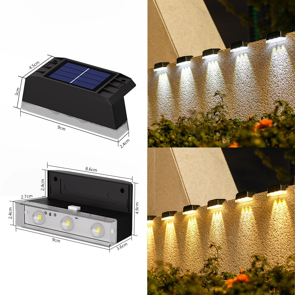 Travel wall stair lights solar-powered for fencing for stairs for gazebo