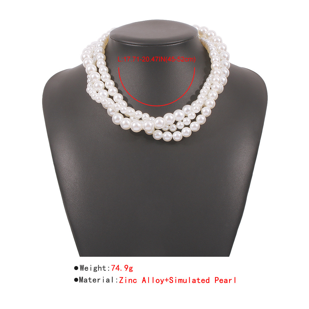 Fashion Simple Multi-layer Pearl Necklace display picture 5