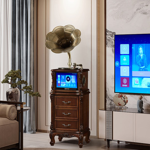 Ortino American Gramophone Simple European Floor-Standing Antique Gramophone Living Room Home Bluetooth Sound Effect Chinese Studies