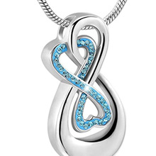 wish货源不锈钢8字镂空香水瓶吊坠 永恒之爱可拆卸宠物骨灰盒项链