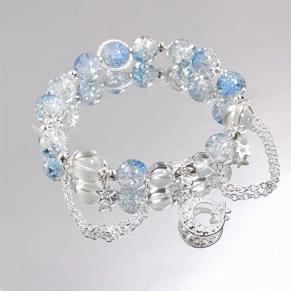 Popular Star Crystal Moon Bracelet for Women Niche Design Fresh and Sweet Versatile Bracelet Wholesale