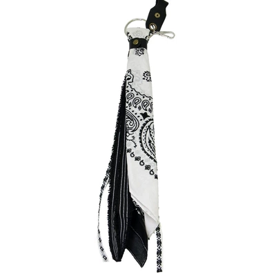 Universal Handlebar Pendant Motorcycle Handle Ribbon Harley Horn Square Towel Decoration Electric Vehicle Trendy Brake Highway (Car ornaments) - black-and-white