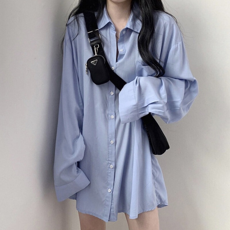 Plus-Size Lazy Style Sun-Protective Shirt for Women, New Spring/Summer Collection, Loose Mid-Length Long-Sleeve Bf Casual Top Plus-Size Lazy Style Sun-Protective Shirt for Women, New Spring/Summer Collection, Loose Mid-Length Long-Sleeve Bf Casual Top