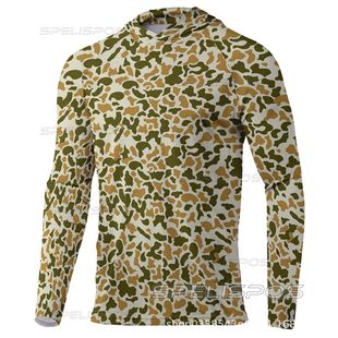 Spelispos Fishing Hoodies Men's Spring and Summer New Sun Protection Breathable Long-Sleeved Hooded T-Shirt Fishing