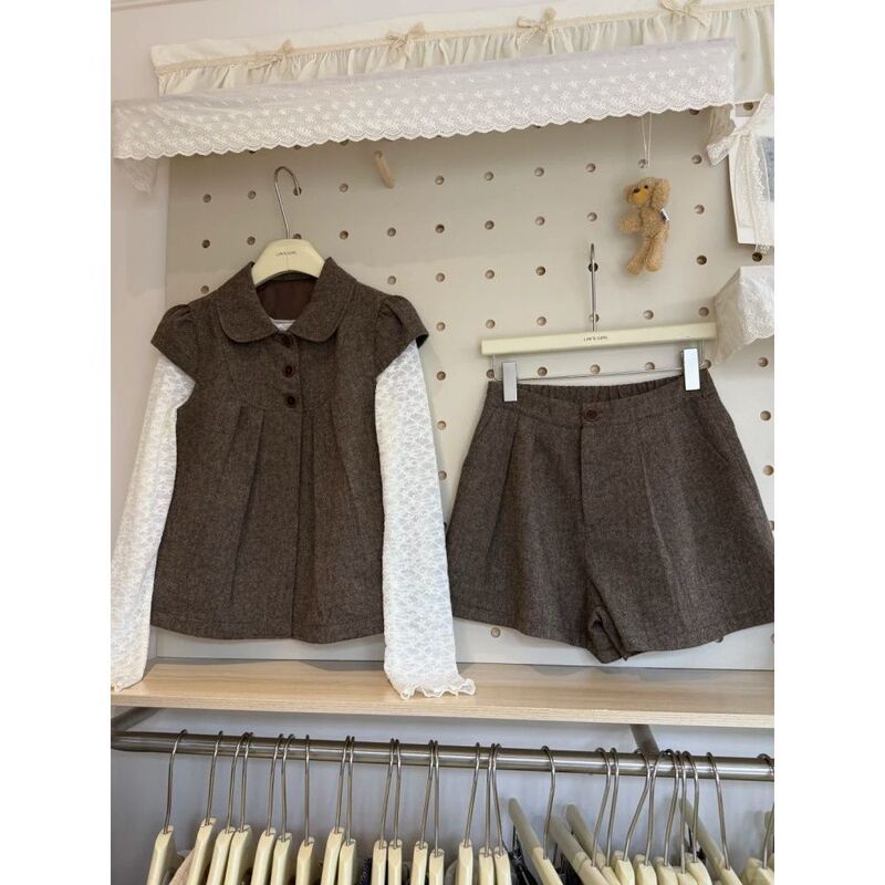 Now Available: H-Style Warm Tea Vintage Korean-Style Gentle Commuter Three-Piece Set, Cute Vest, Simple Inner Wear, Fashionable Shorts Set Now Available: H-Style Warm Tea Vintage Korean-Style Gentle Commuter Three-Piece Set, Cute Vest, Simple Inner Wear, Fashionable Shorts Set
