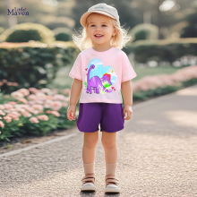 Little maven跨境欧美女童T恤 夏季卡通儿童T恤 可爱女宝上衣