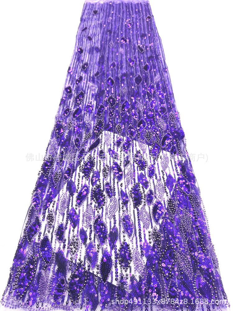 Fábrica directa tridimensional bolsas de perlas tubo bordado tela de alta gama vestido de boda moda cena vestido de tela